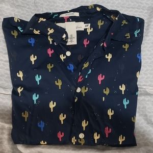 Men's LARGE H&M Cosmic Cactus short sleeve shirt